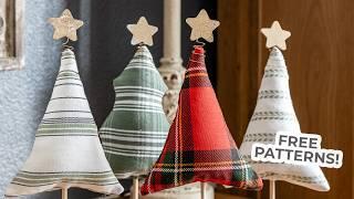 NO SEW Fabric Christmas Trees | Easy Christmas DIY