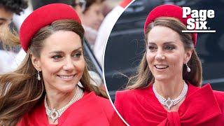 Kate Middleton rewears Queen Elizabeth’s pearl necklace at first Commonwealth Day service in 2 years