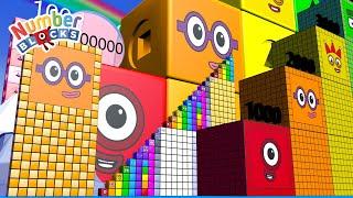 Numberblocks Step Squad 200 - 25,000,000 vs 500,000,000 MILLION BIGGEST Standing Tall Learn to Count