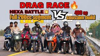 WORLD'S FASTEST 400CC COUSTOM BUILD VS 200CC SEGMENT || DRAG RACE ||RACE TILL THEIR POTENTIAL ||