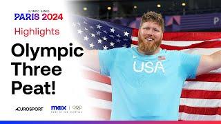 USA’s Ryan Crouser creates Olympic history with third straight shot put gold  | #Paris2024