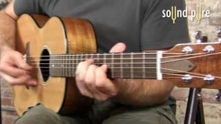 Goodall AKP-14 Koa Parlor Acoustic 5528 Guitar Demo at Sound Pure