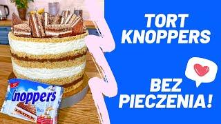  Knoppers ciasto / tort bez pieczenia | Przepis Deserowa  ⬅