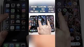 iPhone 15 Pro Max vs S24 Ultra vs Pixel 8 Pro Speed Test  Who’s the Real King? #shorts #viralvideo