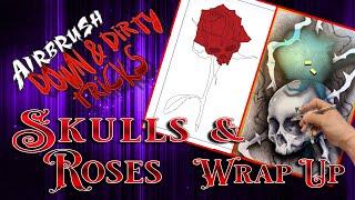 Skulls in Roses Wrap up Freehand  & Masking