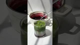 making blueberry syrup for matcha lattes 🫐 #baking #homecafe #cafe #recipe #tutorial #matcha
