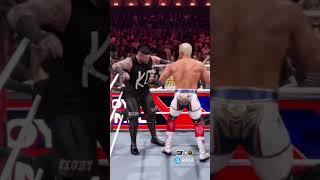 Wwe2k24 through the table #wwe #romanreigns #codyrhodes #kevinowens #wwe2k24 #wwe2k23 #wwe2k22