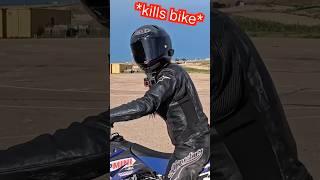 HER FIRST TIME 🫣 #bikergirl #motogirl #trackday #minibike #motorcyclelife #bikerchick #firsttime