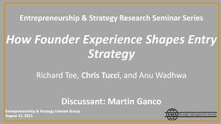 E&S Research Seminar Series: How Founder Experience Shapes Entry Strategy