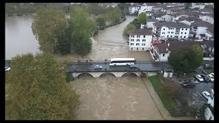 Drone Footage Shows Impact of Flooding in Southern French Town