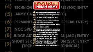 #shorts 15 WAYS TO JOIN INDIAN ARMY #indianarmy #indianmilitary #indian #nda #army #armylife