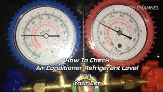 How To Check Air Conditioner ( AC ) Refrigerant Level on Car