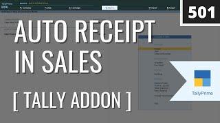 Auto Receipt TDL Tally Prime | Auto Receipt in Sales Invoice with Multi Ledger | TallyPrime AddOn