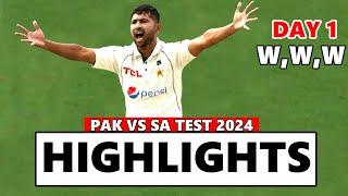 Full Highlights Pakistan vs South Africa Day 1 2024