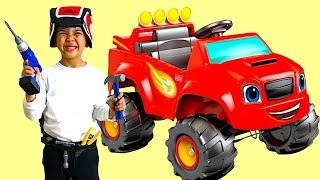 Troy Play with Blaze Monster Truck Park Playtime Fun TBTFUNTV