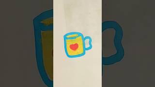 coffee mug drawing. emoji  color mixing.#trending #art #drawing #shorts #shortvideo #satisfying