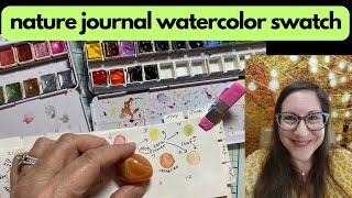 Carnelian NATURE JOURNAL with me⭐️carnelian crystal nature journal watercolor swatching entry