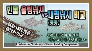 민물 올림낚시 내림(중층)낚시 비교 - 속 시원하게 비교해 봤네요...ㅎㅎ: Comparison of freshwater raising and descending fishing