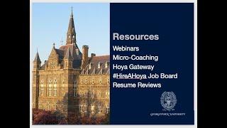 Georgetown Regional Club Webinar: Exploring Alumni Career Services Resources