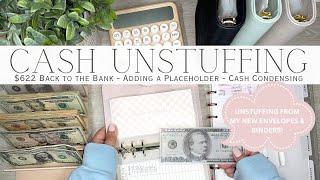 Cash Unstuffing & Condensing My New Envelopes | $622 Back to the Bank | Adding a Placeholder