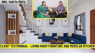 Client testimonial - Living room furniture and modular kitchen