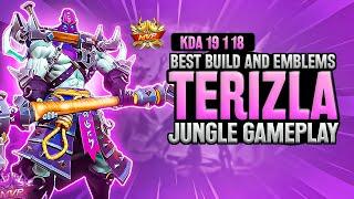 19 kills!! 15  8 points Terizla Jungle Gameplay | Terizla Best Build And Emblems |Terizla MLBB
