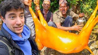 NEPALI FOOD in VILLAGE!! 60 Villagers Eat HUGE Goat Curry with @KanchhiKitchen in Nepal!​