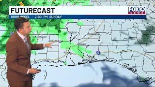 Cloudy and mild Sunday with rain chances increasing