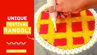 Unique Festival Rangoli | Satisfying Rangoli | Simple Rangoli | रंगोली | Kolam |  RangoliVerse