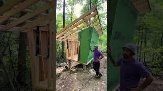 DIY cedar interior Sauna for students in the campground: Women's Advanced Carpentry class project