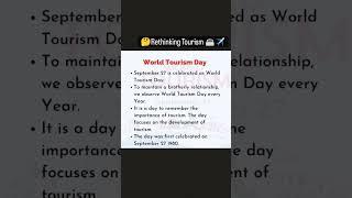 World Tourism Day 2022 Rethinking Tourism #tourism #tourist #worldtourismday22 #travel #shorts #wee