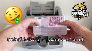 big money counting 200k Euro banknotes ASMR