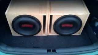 2x Earthquake DBXI 12D in custom box tuned to 32Hz