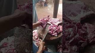 meat cutting skill expert butchers in shop