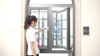 china foshan factory aluminum casement window, double glazing glass aluminium swing windows