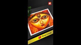 Maa Durga Drawing | Durga Puja Drawing Oil pastel | Maa Durga Face Drawing #rangcanvas #durgapuja