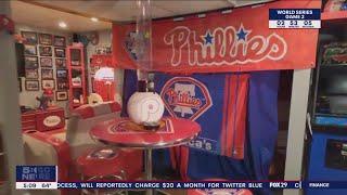 Quakertown fan with decked out man cave attends Union, Eagles, and all Phillies games this week