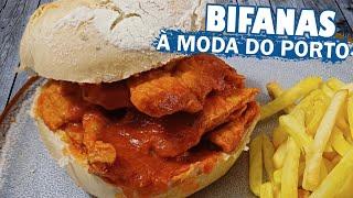 Bifanas à Moda do Porto  Receita Tradicional Portuguesa #bifanas #santospopulares #sandwich