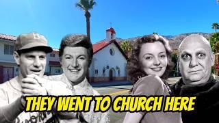 LIBERACE & 3 other celebrities have MEMORIAL BENCHES in this historic Palm Springs church!