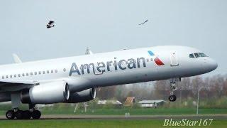 American Airlines Boeing 757-200 (N936UW) takeoff from AMS/EHAM (Amsterdam Schiphol) RWY 36L