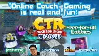 CTR:NF "Online Couch" Multiplayer Gaming?! - Fun and Shenanigans! ft. KindredCVS and TheViperian