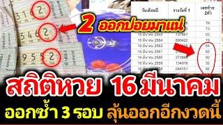 สถิติหวยออกย้อนหลัง งวด 16 มีนาคม ย้อนหลัง 10 งวด เลข 2 ออกบ่อยมาก #เลขเด็ด #เลขดัง #ห้ามพลาด