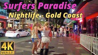 Friday Nightlife in Surfers Paradise Gold Coast  Australia Dec 2024