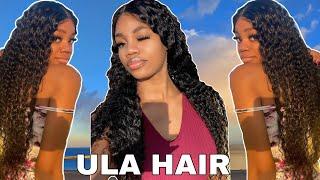 DEEP WAVE GLUELESS WIG INSTALL 2x6 HD LACE CLOSURE FT ULA HAIR