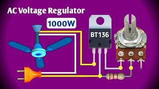 How To Make AC Fan Regulator. Perfect and Smoothly Working. 1000 Watt Regulator. Simple Circuit.