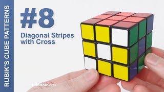 How to make Rubik's Cube Patterns #8: Diagonal Stripes with Cross