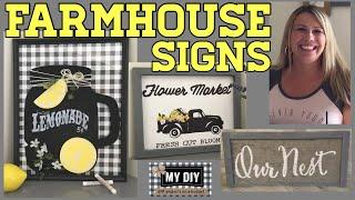 Custom Farmhouse Signs |  Homemade wall decor | Dollar Tree items!