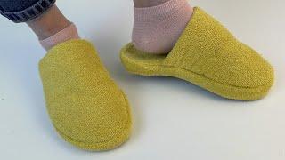 I made these beautiful slippers from an old towel, and now the whole family wants to sew their own!