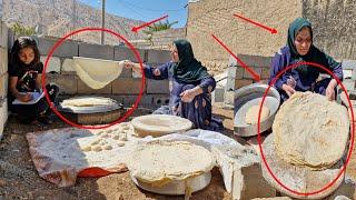 The traditional way of cooking nomadic bread by grandmother in 30 minutes