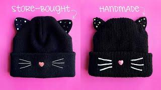 Store-bought vs Handmade! "Cat Hat" Knitting Machine Tutorial